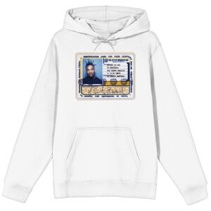 ODB Wu-Tang White Graphic Men's Hoodie with ID Card Print size small